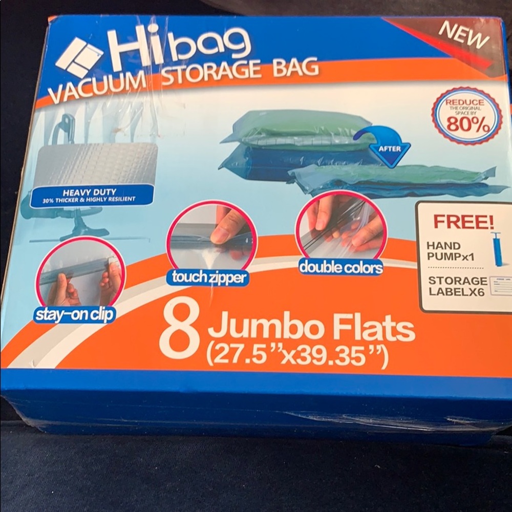 Hibag Vacuum Storage Bags -8 Jumbo Bags